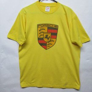 Vtg Porsche Stuttgart Crest Club America 2 Sided T Shirt USA Sz L 911 Carrera